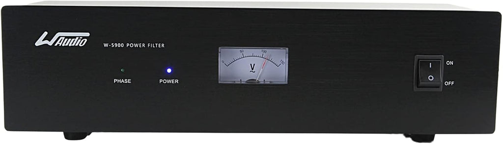 WAudio AC Noise Power Conditioner - Mains Purifier Audio Video Noise Filter Surge Protector with US Standard Sockets (Black)