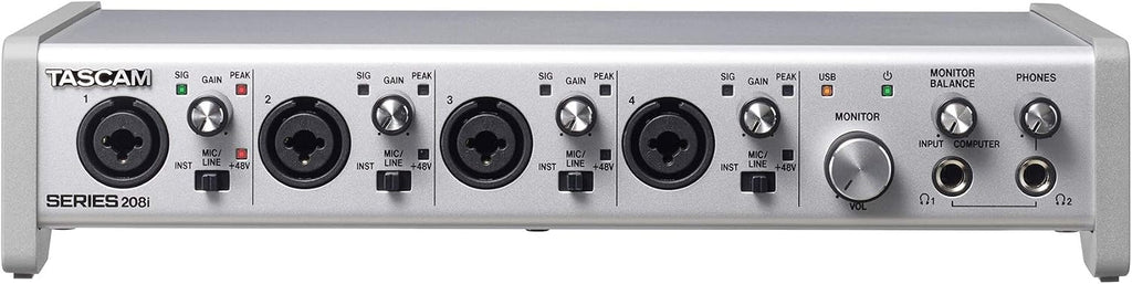 Tascam SERIES 208i 20 IN/8 OUT USB Audio Interface with MIDI, DAW Recording Software for Songwriting, Podcasting, Recording