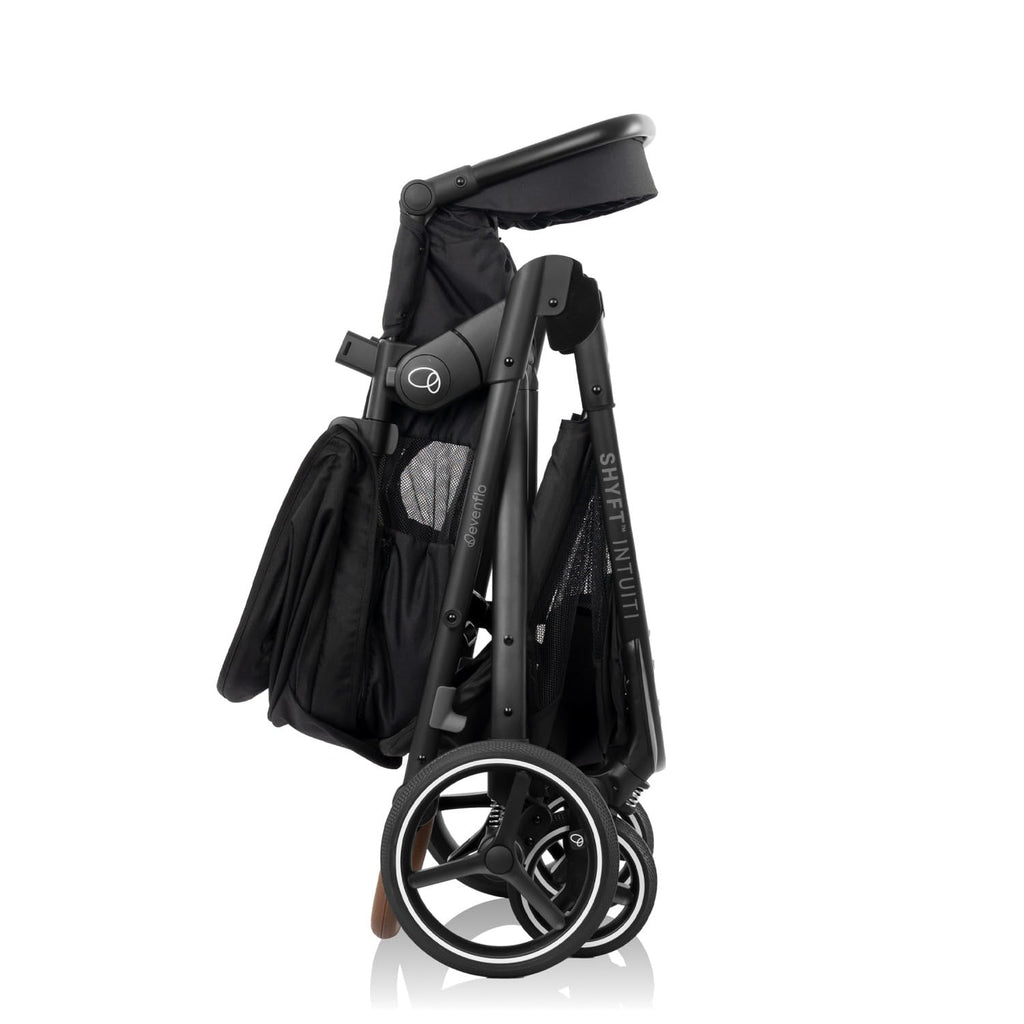 Evenflo Shyft Intuiti+ Travel System Featuring LiteMax NXT Preemie and Infant Car Seat with SensorySoothe (Eclipse Black)