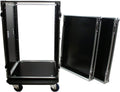 Harmony Audio Cases HC16UADC Flight DJ Amp 16U Veritcal Rack Amplifier Enclosure DJ Case With Wheels