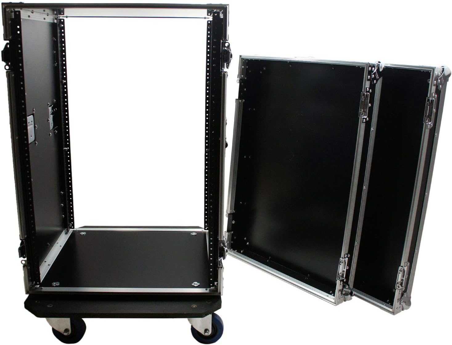 Harmony Audio Cases HC16UADC Flight DJ Amp 16U Veritcal Rack Amplifier Enclosure DJ Case With Wheels