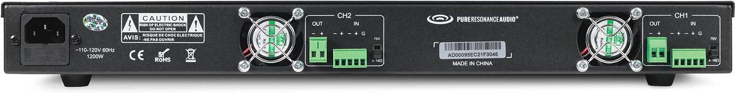 Pure Resonance Audio DA2500 Dual-Impedance 500W Rack Mount Power Amplifier