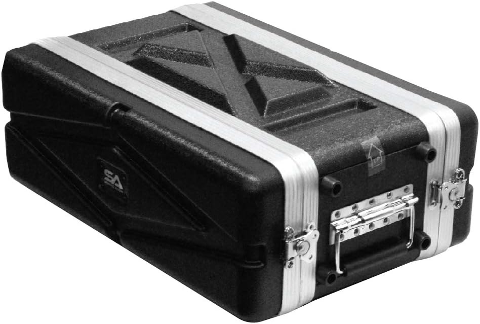 Seismic Audio - SALWR3S - Lightweight 3 Space Compact ABS Rack Case - 3U PA DJ Amp Effects Shallow Rack Case