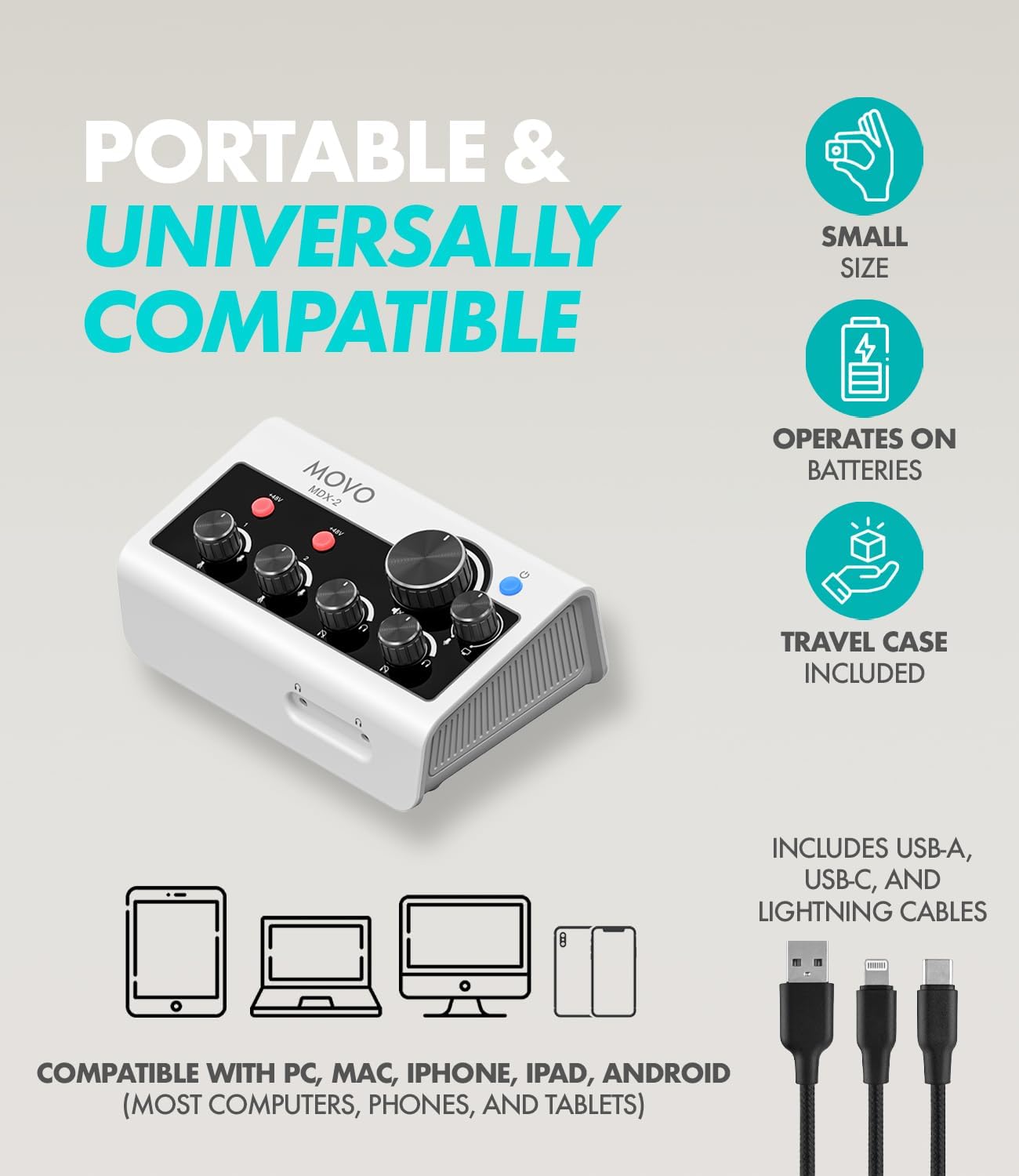 Movo Pro Portable Podcast Equipment Bundle for iPhone/Android Phones- Podcast Kit with Audio Interface, 2 UM6 Dynamic Mics, 2 Headphones, 2 Boom Arms - for Smartphones, Computers, PC, Mac