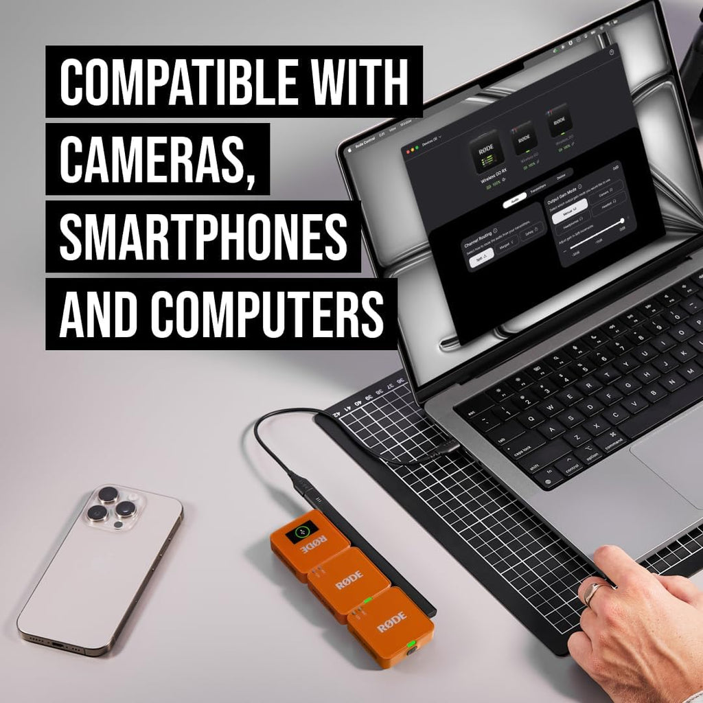 RØDE Wireless GO (Gen 3) – Compact Wireless Mic – Pristine Audio, 32-bit Float Recording, Automatic Level Control, for Phones, Cameras and Computers (Orange)