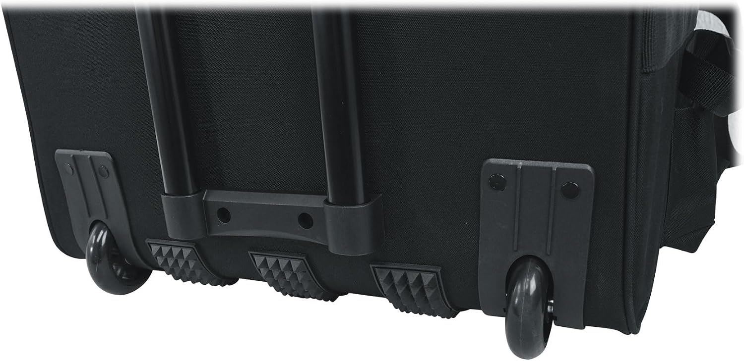 Rockville SB12 v2 Rolling Travel Bag for 12' DJ PA Speakers with Speaker Stand Pocket, Soft Foam Padding, Semi-Rigid Structure, Water-Resistant, for Mobile DJs and Musicians