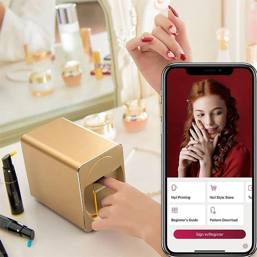 Intelligent 3D Nail Painting Machine Portable Digital Mobile Art Printer Support WiFi/DIY Professional Equipment for Beauty & Personal Care Girls' Home Nails