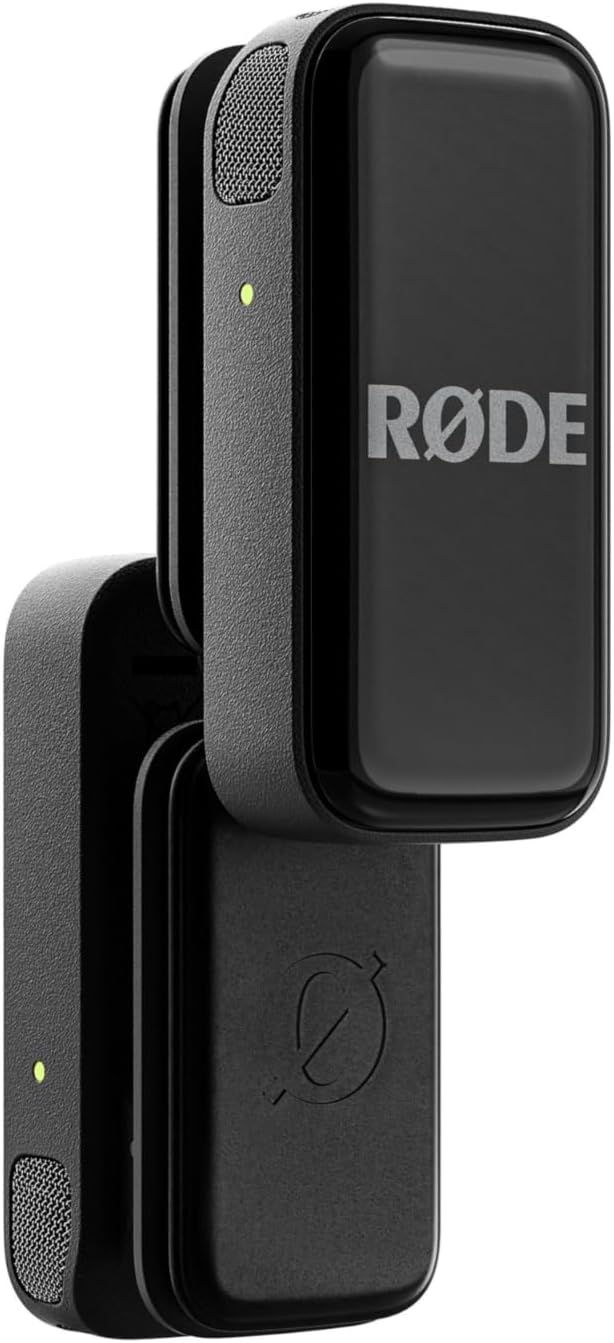 RØDE Wireless Micro - Compact Wireless Microphone Camera Kit, Two Mics with Camera Receiver, Smartphone Receiver, and Charge Case for Content Creation - USB-C, Black