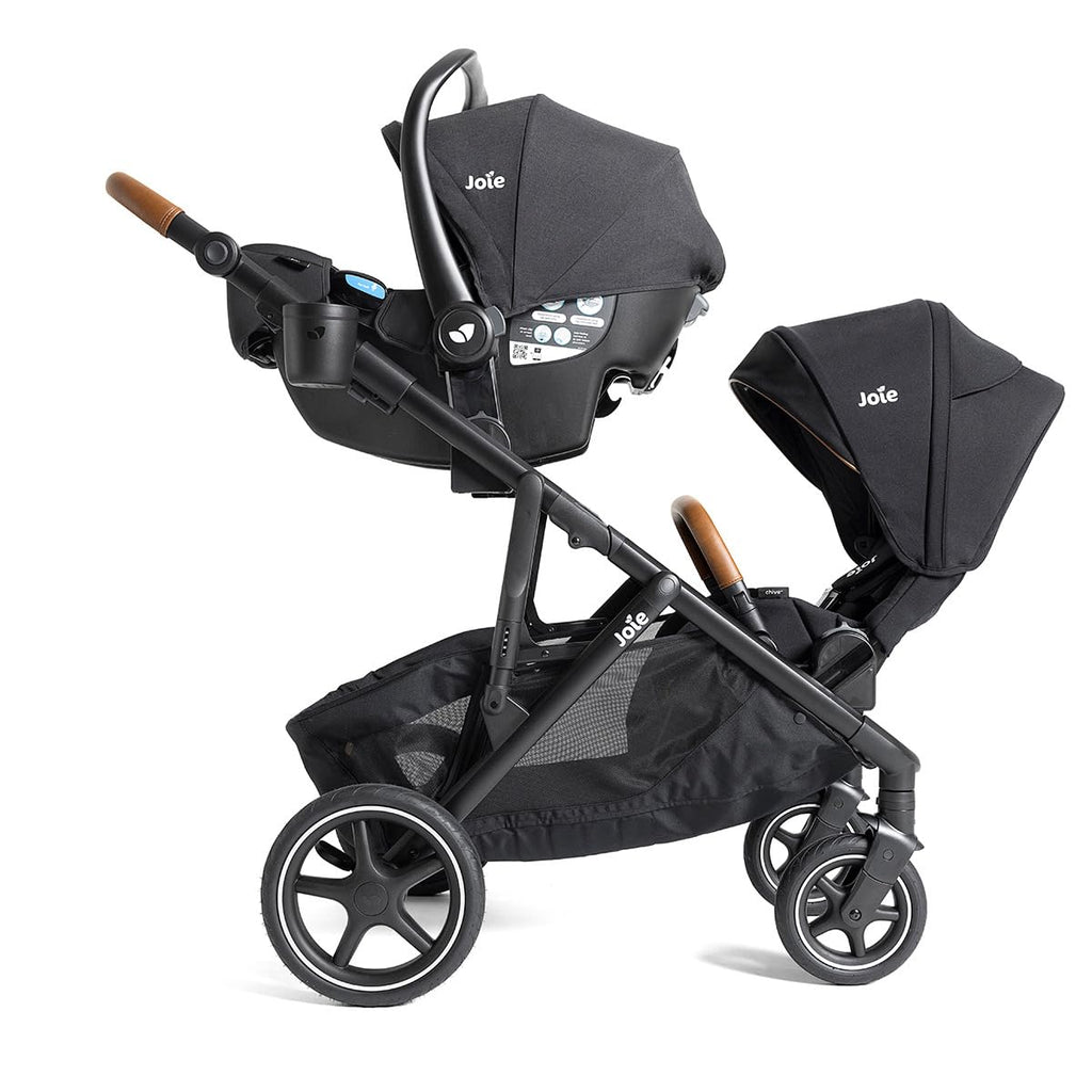 Chive and Rue - All-in-One Convertible Single-to-Double Modular Stroller with 20+ Customizable Modes & All-Terrain Wheels, and Lightweight Infant Car Seat Travel System (Shale)