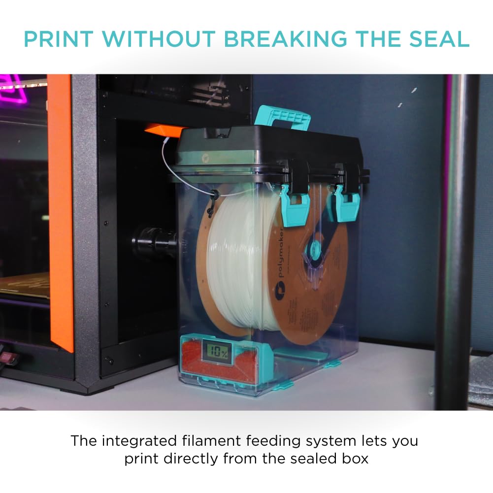 Polymaker PolyDryer Box XL 2-Pack Sealed Filament Storage Box, Fits up to 3kg Spools, Print Without Breaking the Seal, Compatible with 1.75/2.85/3.00mm Filament