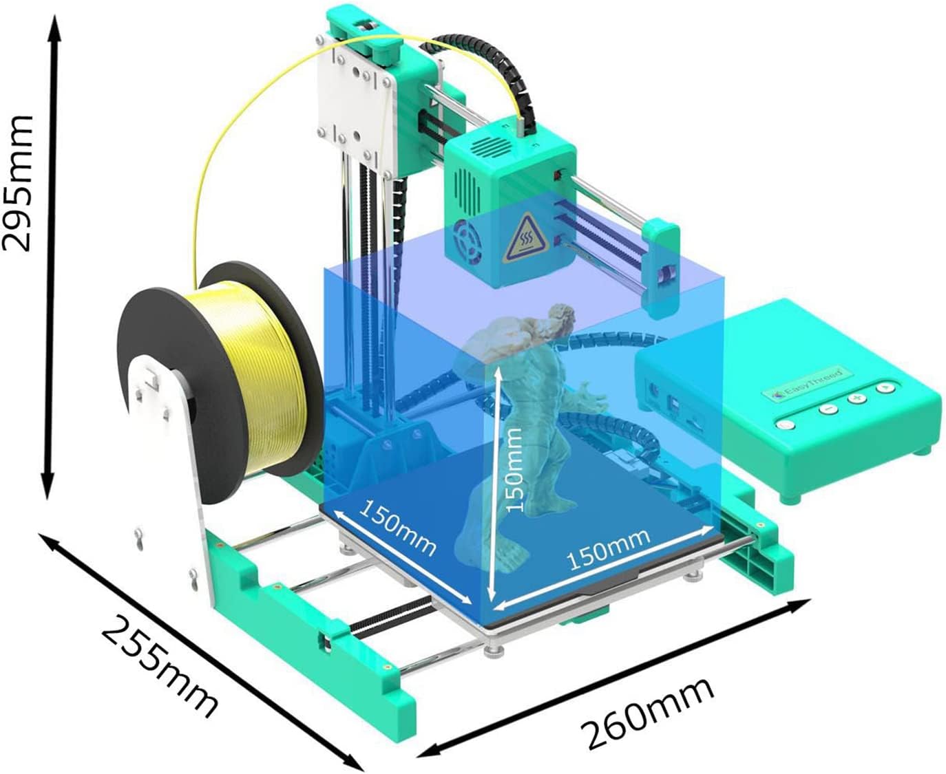 Mini 150mmx150mmx150mm Hotbed Small Eductaion Entry Level Consumer Personal 3D Printer, Print Size for Children Household Education