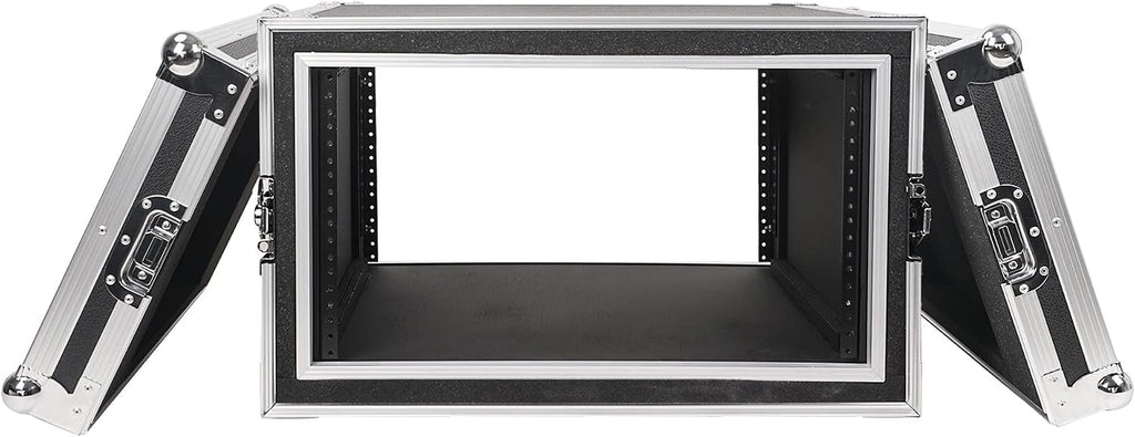 Sound Town Shock Mount 6U ATA Plywood Rack Case with 21' Rackable Depth, 6-Space Size, Pro Tour Grade (STRC-SP6U)