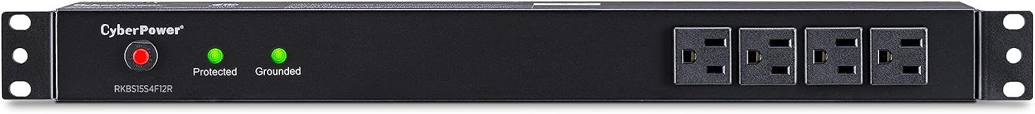 CyberPower RKBS15S4F12R Rackbar Surge Protector, 120V/15A, 16 Outlets, 15 Foot Power Cord, 1U Rackmount, UL Listed