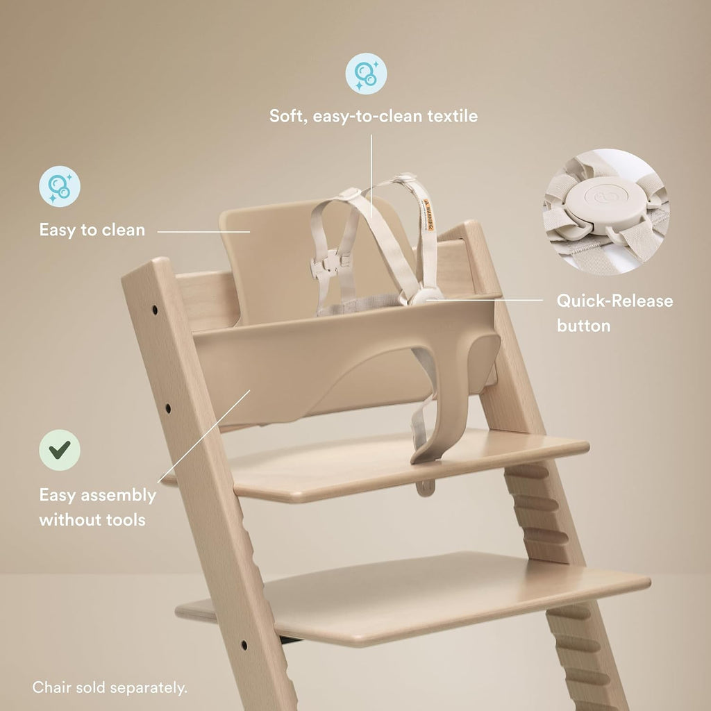 Stokke Tripp Trapp Baby Set 2, Natural - Ages 6-36 Months - Convert The Tripp Trapp Chair into a Comfortable High Chair - Includes Stokke Harness 2