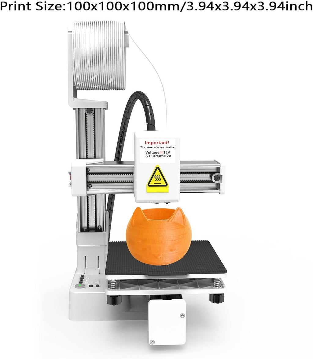 3D Printer Mini, 4 x 4 x 4 Inch Printing Compact 3D Printer, Portable Small 3D Printer with Removable Build Plate, 0.4mm Metal Nozzle 3D Printer for Beginners