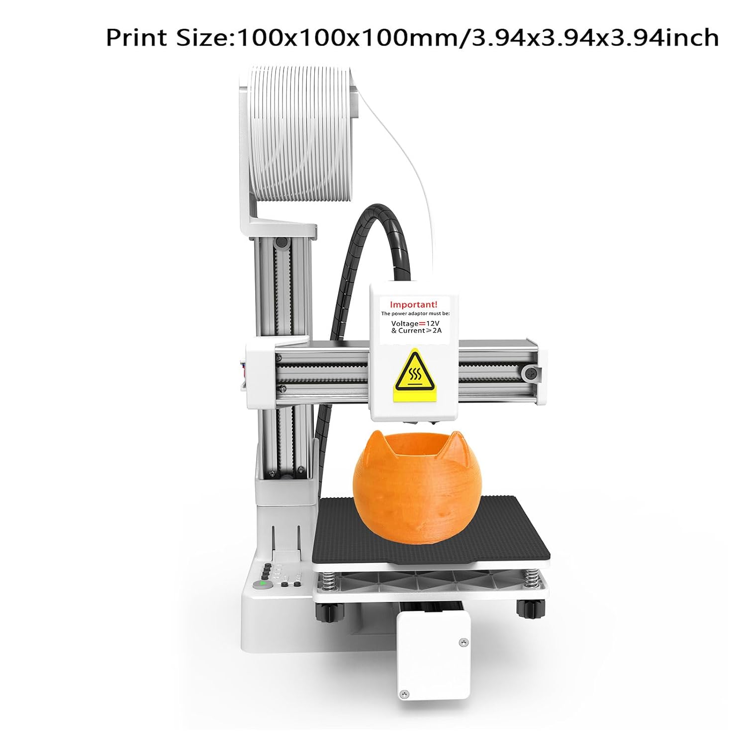 FDM Mini 3D Printer for Beginners, High Accuracy Fast Heating Compact 3D Printing Machine, Quick Assembly, 3D Printer Easy for Kids, Print Size 4 x 4 x 4inch (US Plug)