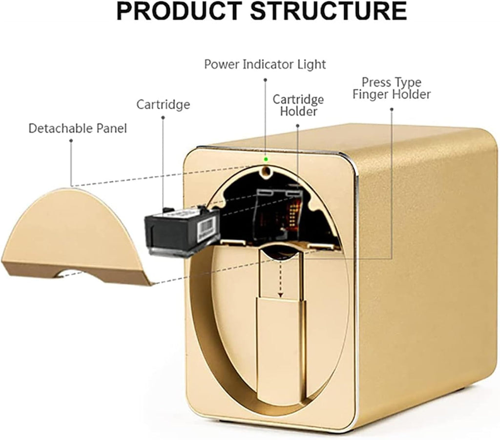 Professional 3D Nail Printer Mini Printer for Nails, Multifunction Portable Mobile Nail Painting Machine for Kid/Nail Studio/Manicurist/Nail Lovers,Pink