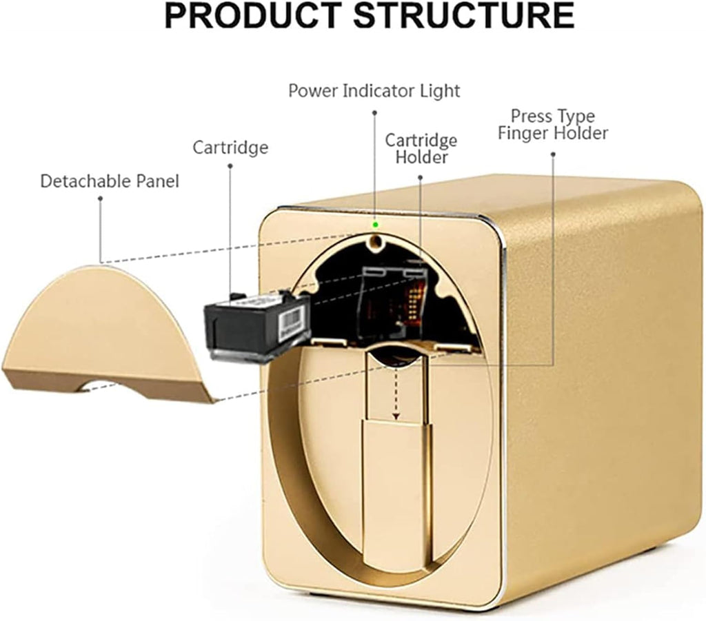 3D Nail Printer Mini Printer for Nails, Multifunction Portable Mobile Nail Painting Machine for Kid/Nail Studio/Manicurist/Nail Lovers (Green)