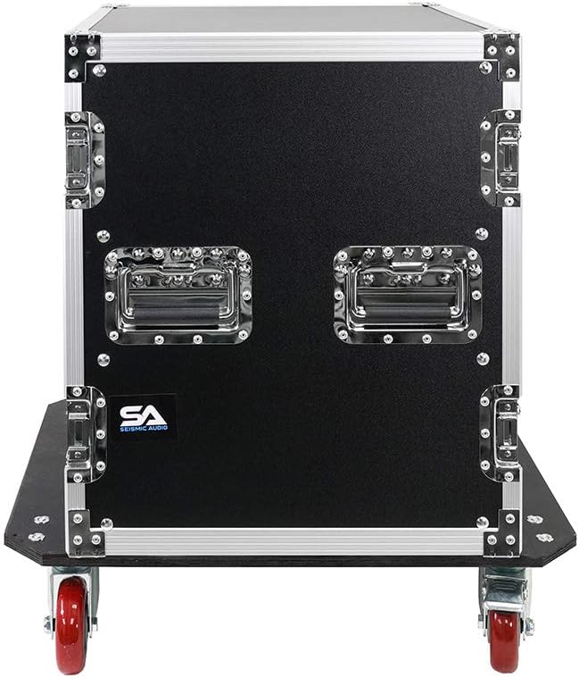 Seismic Audio - 12 Space Pro Audio DJ Road Rack Case with Casters - 12U Pro Tour Grade Rack