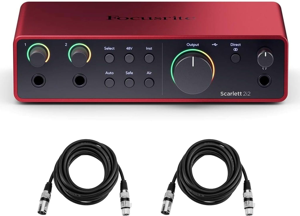 Scarlett 2i2 4th Gen, 2-in, 2-out USB Audio Interface with 2 XLR Cables
