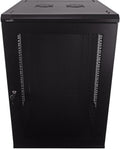 NavePoint 18U Wall Mount Network Cabinet for 19' IT Equipment, A/V, Perforated Enclosure, Lockable Door, 2 Fans, 600mm Depth, Max Weight 132 lbs