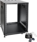 RIVECO 15U Network & Stereo Rack with Caster Rolling Server Rack for 19-inch Audio Video Musical & IT Equipment Mounting+M6 Rack Screws 50 Sets