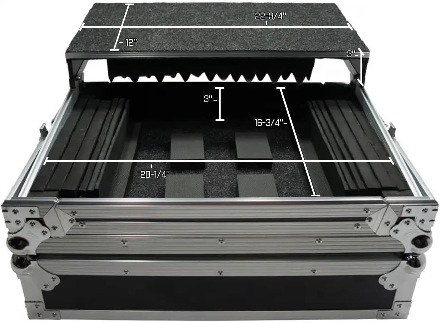 Harmony Audio HCMINILT Flight Glide Laptop Stand Road DJ Case Compatible with Reloop BeatPad 2