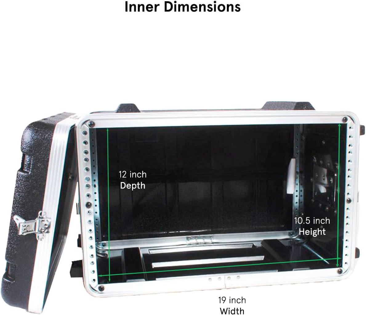 19' Rackmount Flight Case, 12' Depth, Stackable, ABS, Aluminum and Steel Construction (4U)