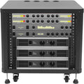 9U Stereo & Studio Rack with Wheels Rolling Network Cabinet Open Frame Audio Component Rack Cabinet Recording Studio Racks with Lifting Handle for Video Music Recording & IT Equipment-Black