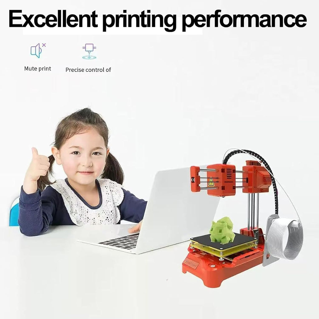 Mini 3D Printer for Beginners, Fully Assembled Desktop 3D Printer for Kids, 100x100x100mm Size, 10-40mm/s Speed, One-Touch Printing, Removable Platform, Ideal for DIY & Education