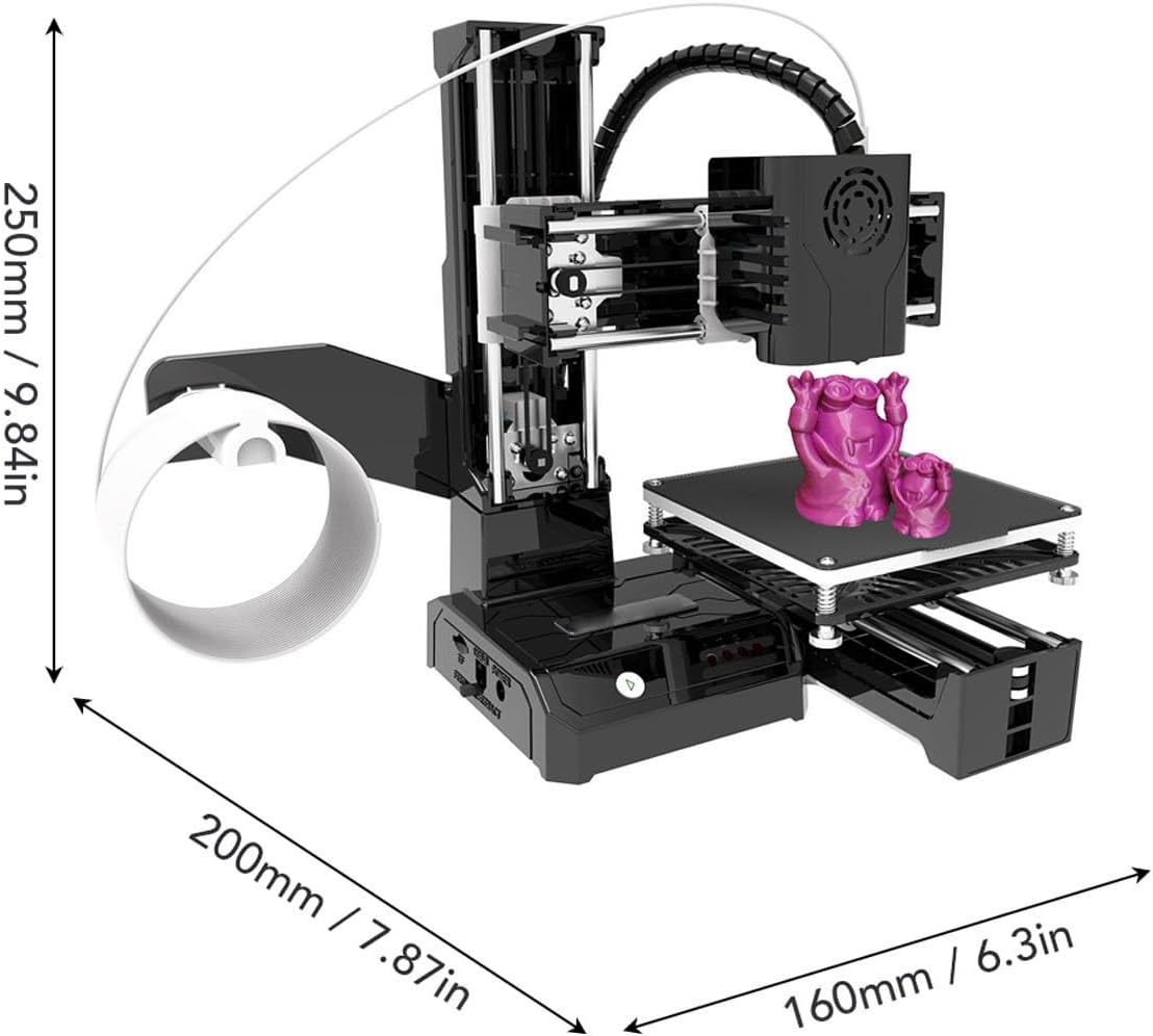 Gonetre Entry Level Beginners 3D Printer Fast Heating 4x4x4in Building Size 32 Bit 64 Bit 3D Printing Machine Beginner Friendly Mini Printer for Kids and Hobbyists (US Plug)