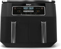 Ninja Foodi 4-in-1 8-qt. 2-Basket Air Fryer with DualZone Technology, 4 Functions, Smart Finish, Roast, Air Fry, Reheats, & Dehydrates, Black, DZ100 (Renewed)