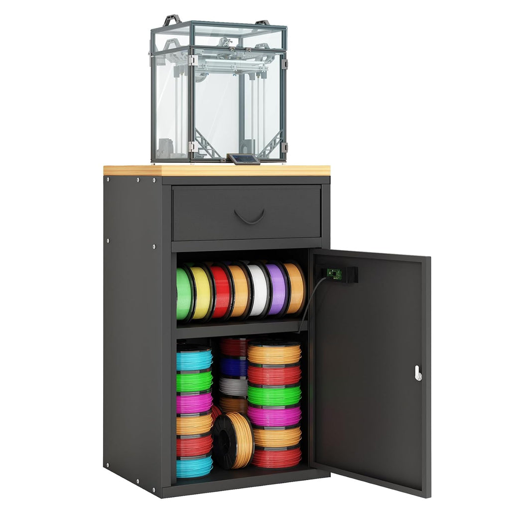Dual-Door Dry Cabinet Holds 40 Rolls for 3D Printers, 180L Dehumidifying Filament Storage Cabinet, Industrial-Grade Organizer for PLA/ABS/TPU/Nylon, with Stand & Airtight Humidity Control