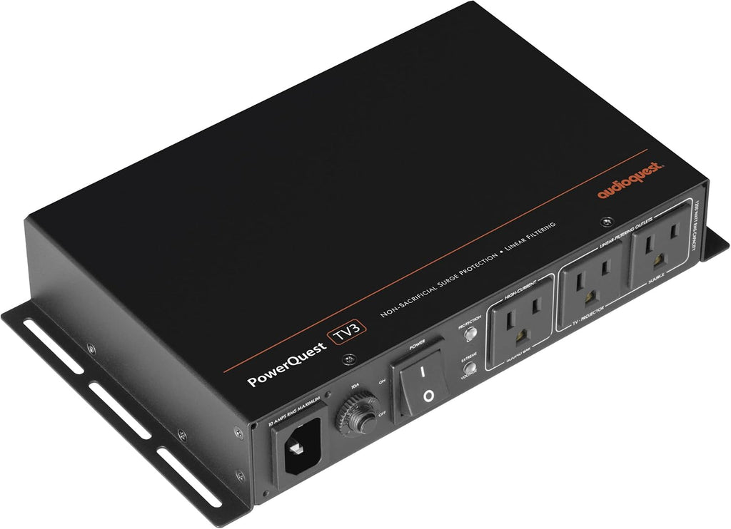AudioQuest PowerQuest TV3 3-Outlet Non-Sacrificial Surge Protector for Wall-Mounted TVs