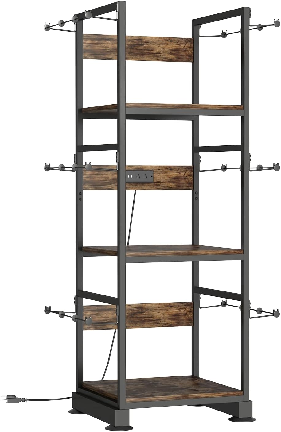 3D Printer Stand with Filament Storage,3D Printer Rack with Power Outlet,Heavy-Duty 3D Printer Storage Shelf for ABS/PLA/TPU Filament Spools,Perfect for 3D Printing Workshops, Retro Brown