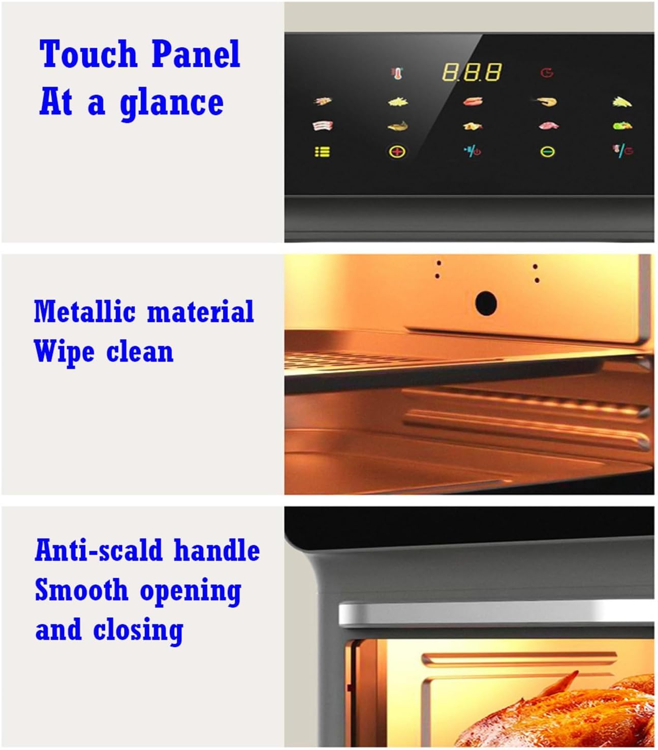 Air Fryer, Smart 11-In-1 Air Fryer Toaster Oven Combo with Grill, Digital Convection Oven Countertop Airfryer Fit，Bake, Roast, Reheat, Broil, Dehydrate, Easy Clean(White)