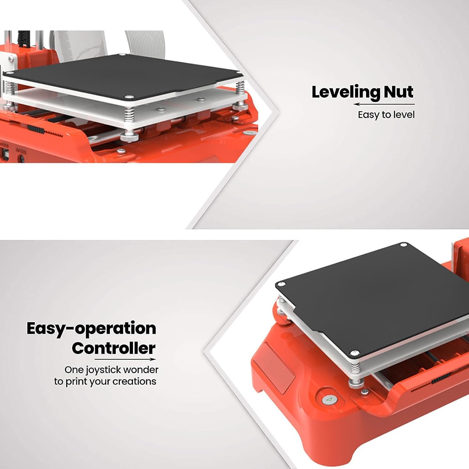 3D Printer Mini Desktop for Kids, 100x100x100mm Printing Size, Removable Platform, One-Touch Printing, TF Card Included, Sample Filament
