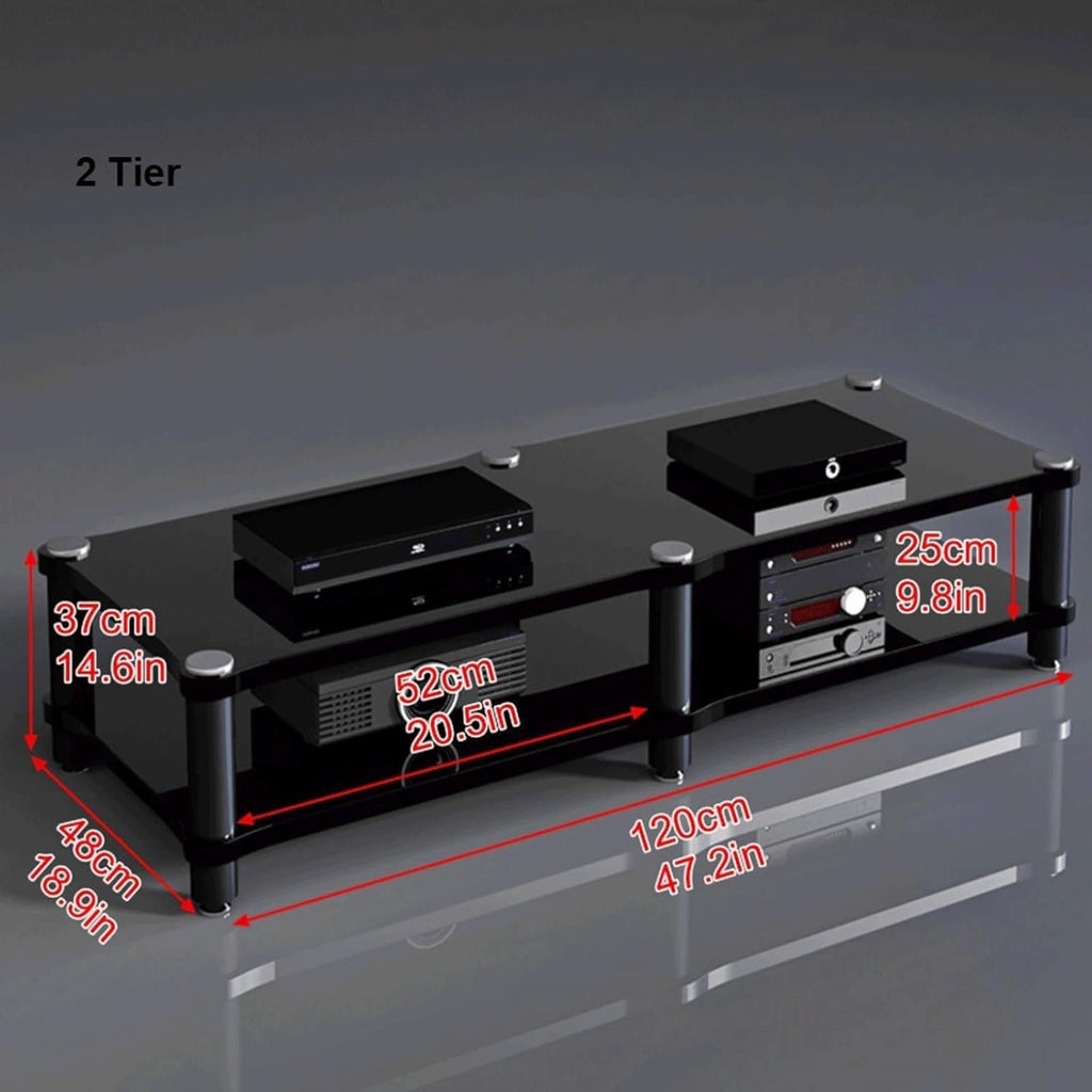 Audio Rack 1/2/3/4 Tier Stereo Rack Audio Equipment Rack Audio Stereo Shelf Wooden HiFi Rack Audio-Video Shelving Shock-Absorbing(Wei�,2 Tier)