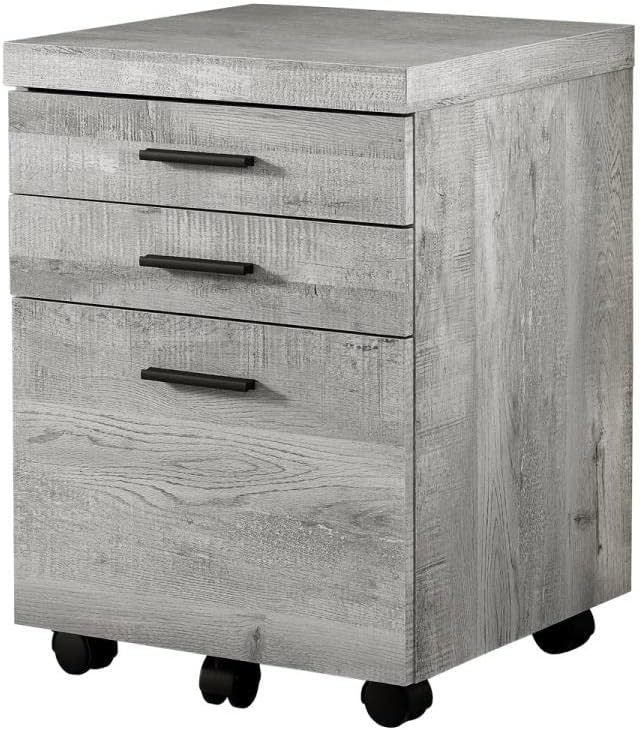 Monarch Specialties I 7401 File Cabinet, Rolling Mobile, Storage Drawers, Printer Stand, Office, Work, Laminate, Grey, Contemporary, Modern