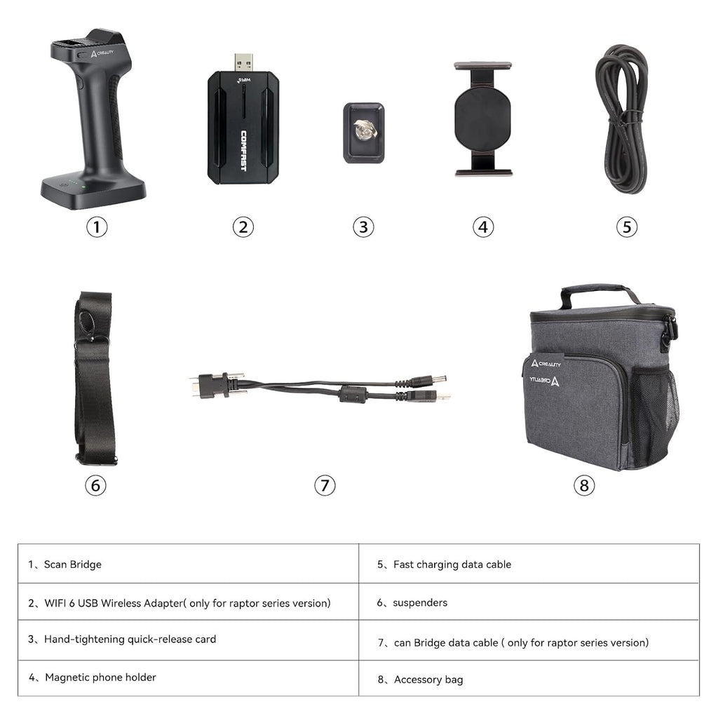 Creality Scan Bridge for Raptor/Raptor Pro/RaptorX/Sermoon S1, Supports WiFi 6 Wireless Screen Mirroring, Smart Phone Application, Large Capacity and Fast Charging, Lightweight and Compact for Use