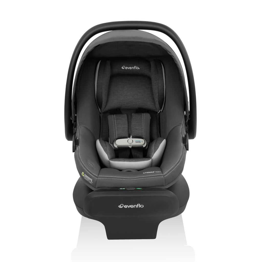 Evenflo LiteMax NXT Rear-Facing Lightweight Preemie and Infant Car Seat 3-30lbs. with SensorSafe. Easy Install with Base (Anchor Gray)