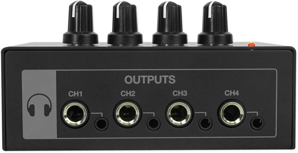 Rockville 3-Person Podcast Recording Package LINE8 USB 8-Channel Mixer and USB Audio Interface with (3) PRO-M50 Headphones, (3) RMIC-SR Mics, Stands, RHPA4 Amp, Cables (12 Items)