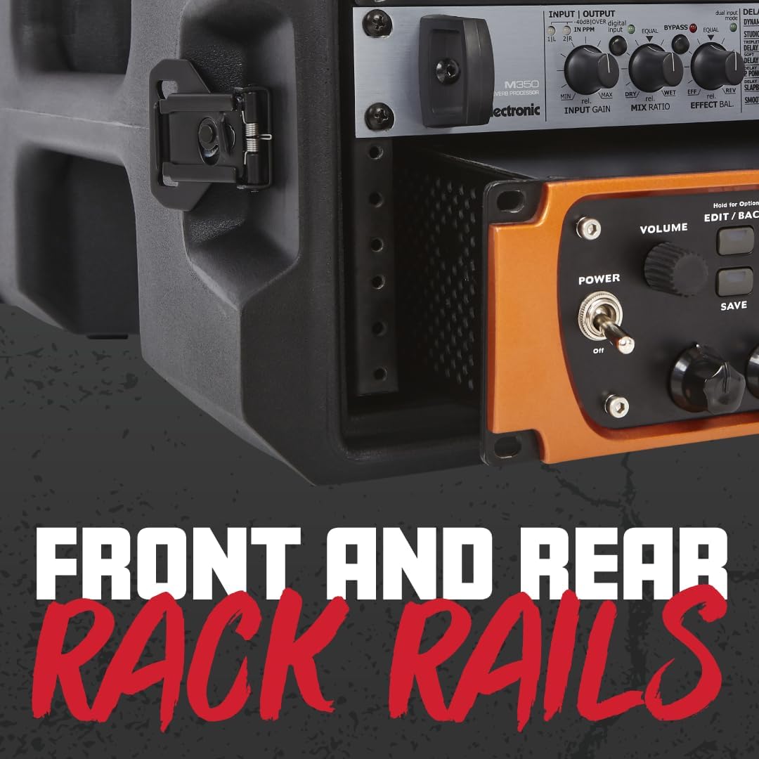Gator Cases Pro Series Rotationally Molded 4U Rack Case with Standard 19' Depth; Made in USA (G-PRO-4U-19), Black