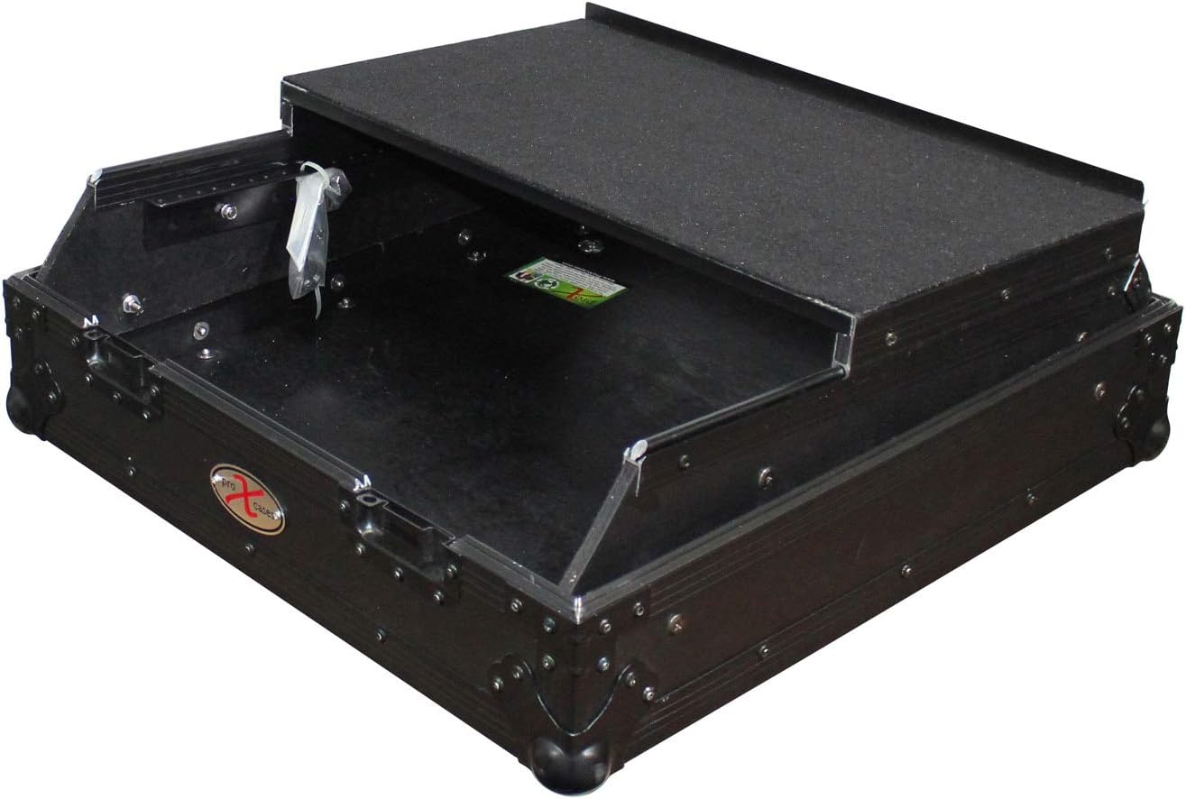 ProX 10U Top Mount 19' Slanted Black on Black Mixer Case - XS-19MIXLTBL