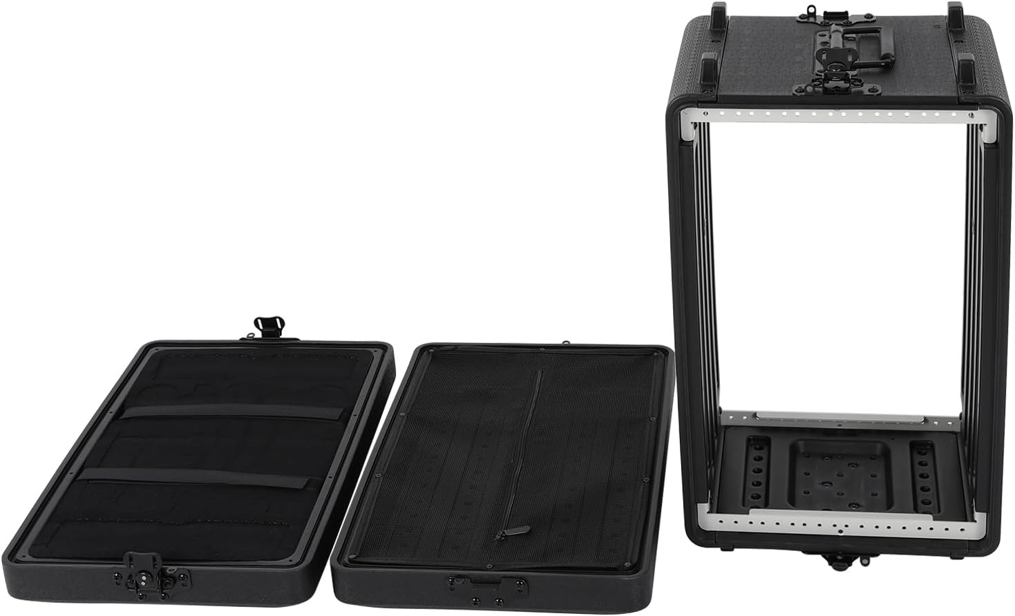 6U Rack Case, Dust-Proof 6U Rack Case with Microphone Storage Compartments, Countertop Rectangular 6U Rack Case with Practical Handle for Equalizers, Amplifiers, Speakers, Audio Equipment
