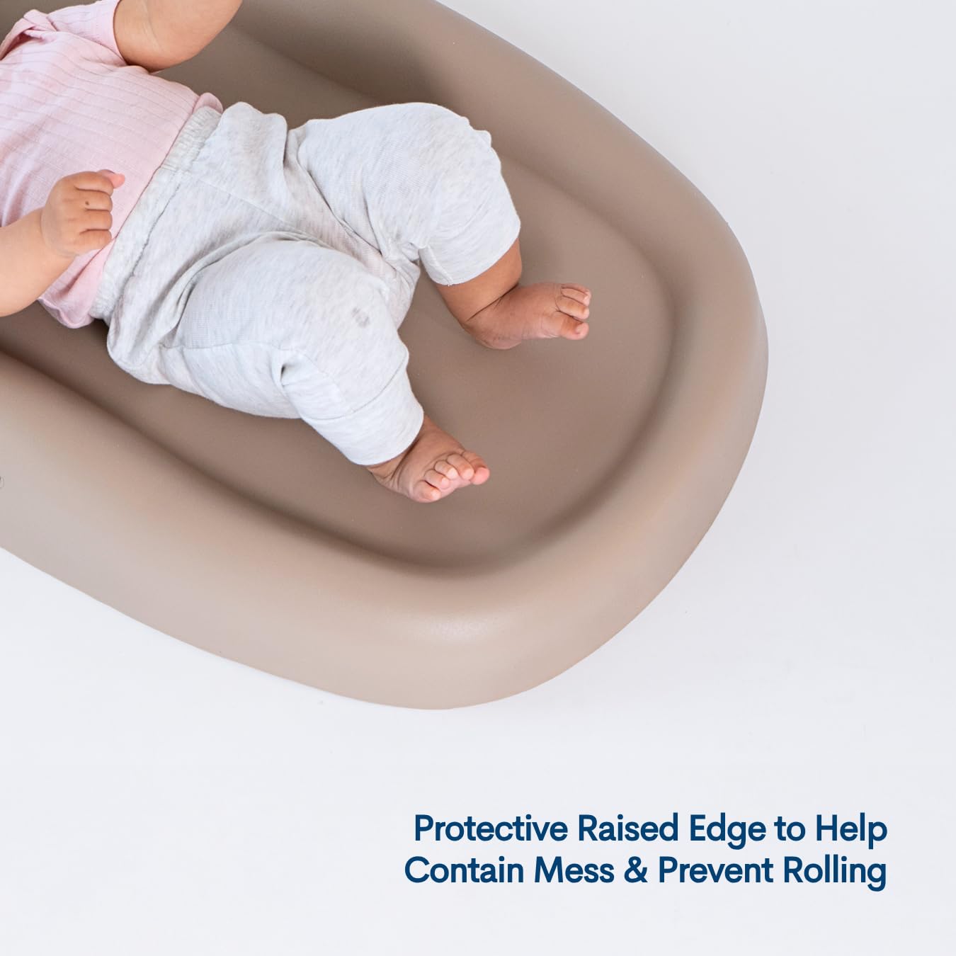 Upseat Baby Changing Pad, Non-Slip Grippy Design, Premium Cushioned Foam, Contoured for Comfort, Waterproof and Easy-to-Clean, Liquid-Resistant (Taupe)