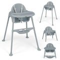 INFANS Baby High Chair, Convertible Infant Compact Highchairs with Removable Tray, Lightweight for 6-36 Months