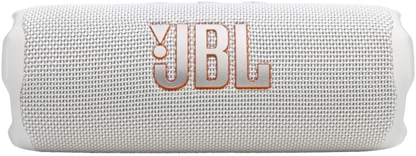 JBL FLIP 7 Waterproof Portable Speaker Bundle with gSport Carbon Fiber Case (White)