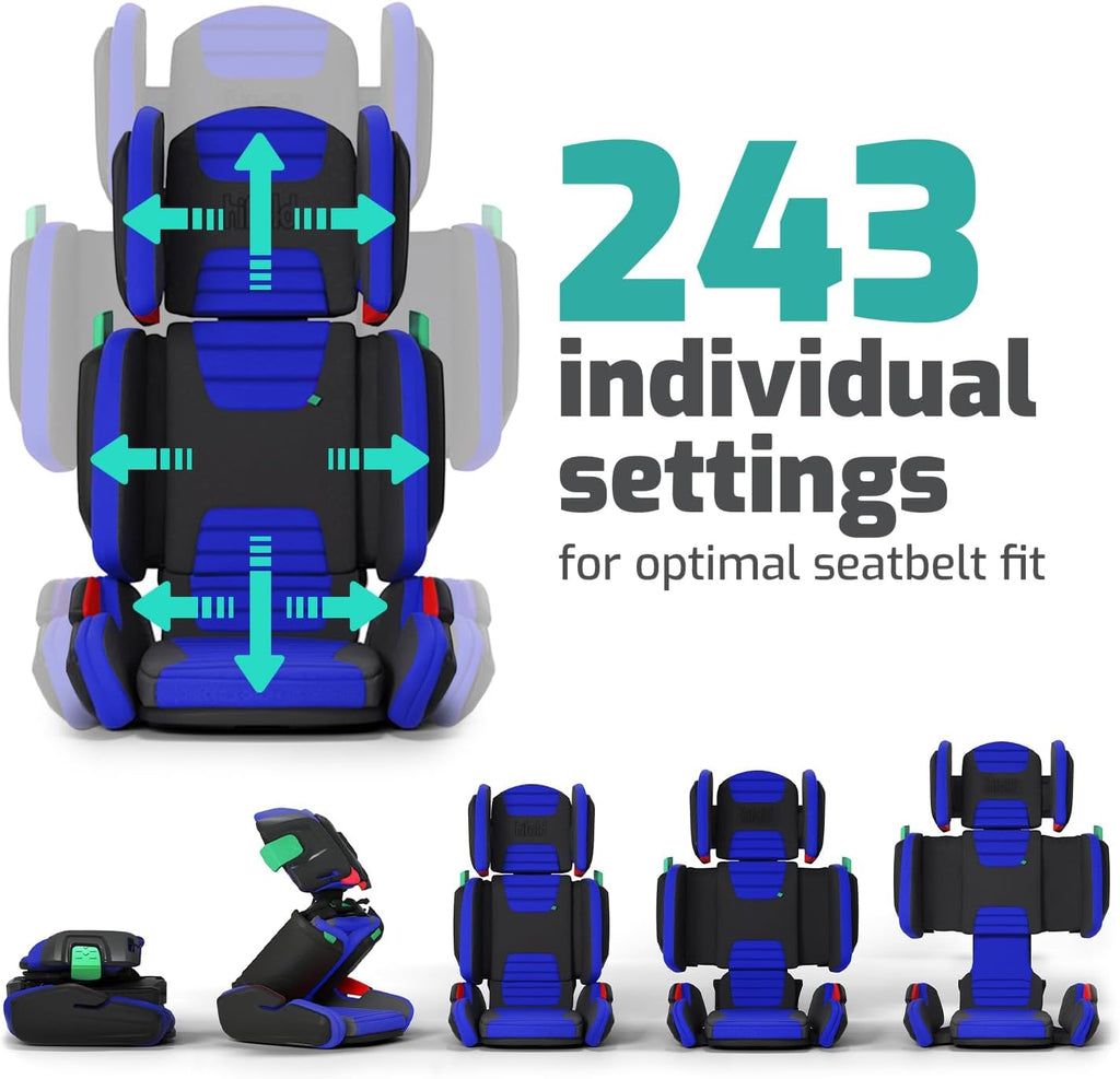 Mifold Hifold Adjustable Kids High Back Booster Car Seat with Strap – Ocean Blue