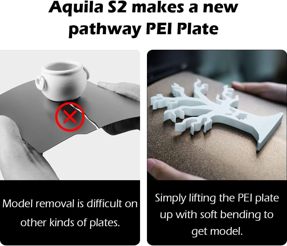 Voxelab Upgraded Aquila X3, FDM 3D Printer 25-Point Auto Leveling and Removable Magnetic PEI Steel Platform, Speed up to 200mm/s, 220×220×250mm Printing Size (Aquila S2)